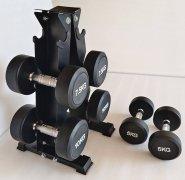 包胶圆头哑铃男士家用商用电镀哑铃套装